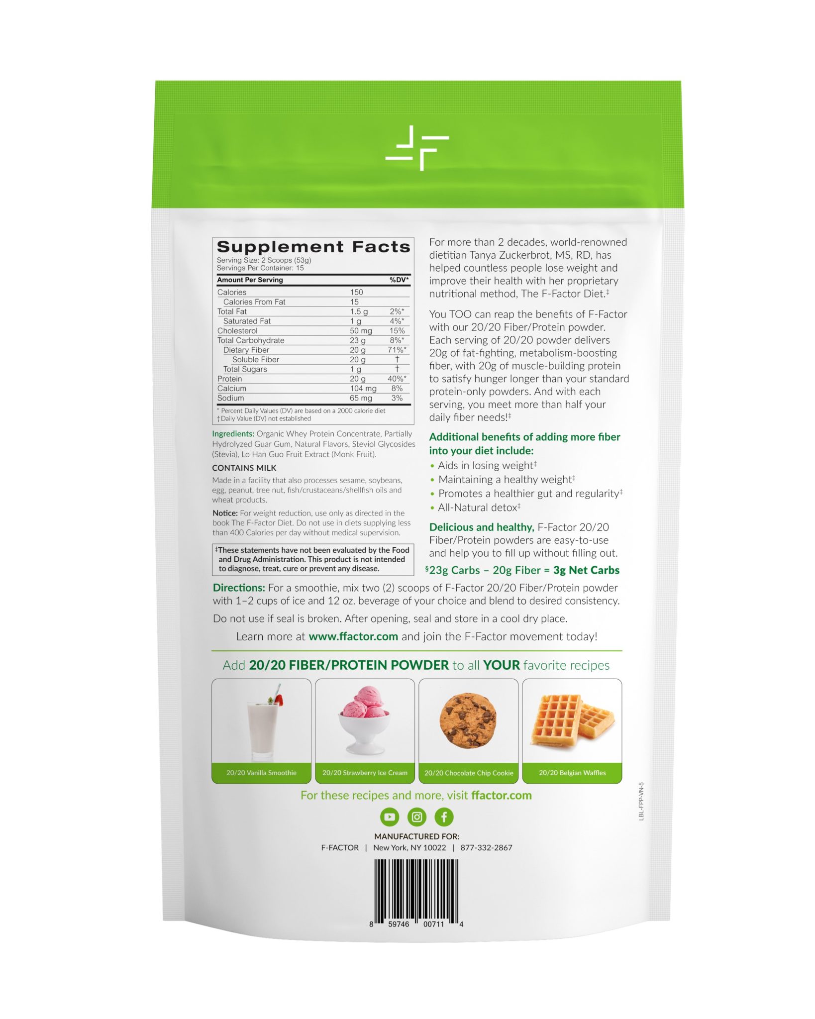 High Fiber Vanilla Organic Protein Powder Buy Online